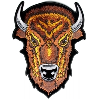 Large Brown Buffalo Head Patch | Embroidered Patches
