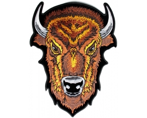 Large Brown Buffalo Head Patch | Embroidered Patches