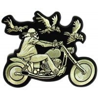 Biker And Vultures Large Back Patch