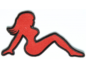 MudFlap Girl Patch In Red Facing Right | Embroidered Patches