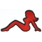 MudFlap Girl Patch In Red Facing Left