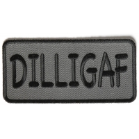 Dilligaf Patch 4 Inch Black Over Gray | Embroidered Patches Dilligaf Patch 4 Inch Black Over Gray | Embroidered Patches