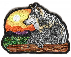 Wolf And Cubs Small Patch | Embroidered Patches