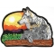 Wolf and Cubs Sunset Embroidered Iron on Patch