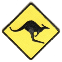 Kangaroo Sign Patch Yellow And Black | Embroidered Patches Kangaroo Sign Patch Yellow And Black | Embroidered Patches