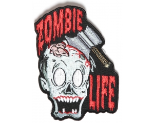 Zombie Life Small Patch With Axed Zombie | Embroidered Patches