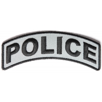 Police Rocker Patch Black Gray | Embroidered Patches