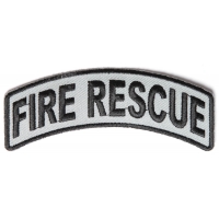 Fire Rescue Rocker Patch Black Gray | Embroidered Patches