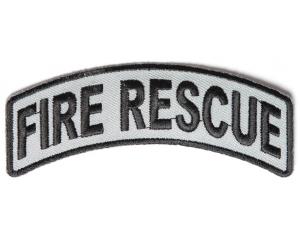 Fire Rescue Rocker Patch Black Gray | Embroidered Patches