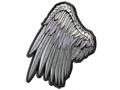 Silver Left Angel Wings Patch | Embroidered Patches