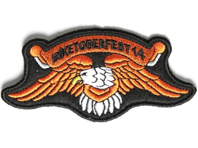 Biketoberfest 2014 Orange Downwing Eagle Biker Patch | Embroidered Patches
