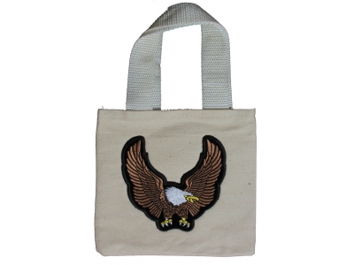 Small Canvas Bag With Brown Eagle Patch