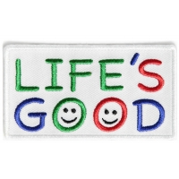 Life's Good White Green Red Blue Patch | Embroidered Patches Life's Good White Green Red Blue Patch | Embroidered Patches