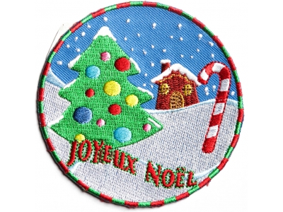 Joyeux Noel Merry Christmas Patch | Embroidered Patches
