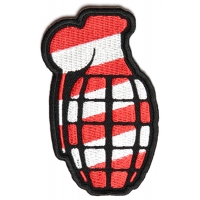 Grenade Patch Red White Stripes | US Military Veteran Patches