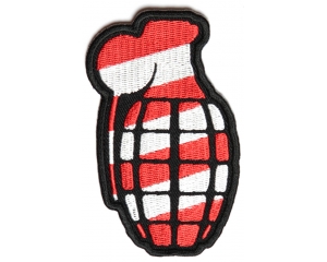 Grenade Patch Red White Stripes | US Military Veteran Patches