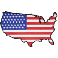 US Map With Flag Large Back Patch | Embroidered Patches