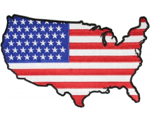 US Map With Flag Large Back Patch | Embroidered Patches