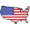 US Map With Flag Large Back Patch