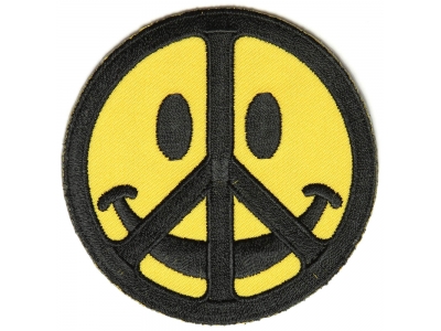 Smiley Face Peace Patch | Embroidered Patches