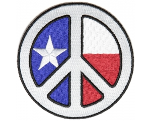 White Texas Peace Patch | Embroidered Patches