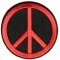 Peace Sign Patch Red On Black
