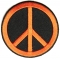 Peace Sign Patch Orange On Black