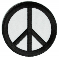 Peace Sign Patch Black On White