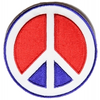 Peace Sign Patch In Red White Blue | Embroidered Patches Peace Sign Patch In Red White Blue | Embroidered Patches