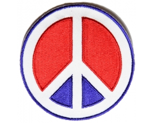 Peace Sign Patch In Red White Blue | Embroidered Patches