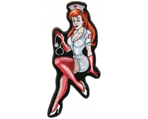 Sexy Red Head Nurse Patch | Embroidered Sexy Nurse Patches