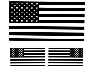 Black White US Flag Stickers