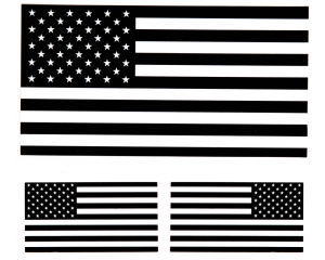 Black White US Flag Stickers
