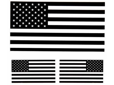 Black White US Flag Stickers