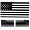 Black White US Flag Stickers
