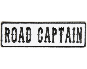 Road Captain Patch Black On White