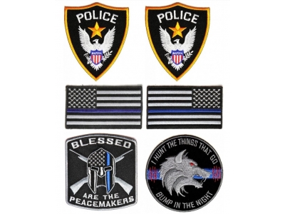 Set Of 6 Police Patches For Halloween Costume | Embroidered Patches