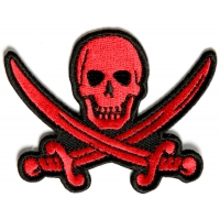 Red Pirate Sword Skull Patch | Embroidered Patches Red Pirate Sword Skull Patch | Embroidered Patches