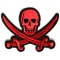 Red Pirate Sword Skull Patch