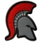 Spartan Helmet Red Mohawk Firefighter Patch