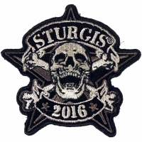 Sturgis 2016 Motorcycle Rally Patch - Skull and Cross Bones