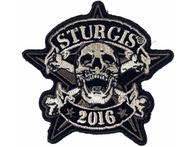 Sturgis 2016 Motorcycle Rally Patch - Skull and Cross Bones