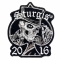 Sturgis 2016 Motorcycle Rally Patch Tall Hat Skull