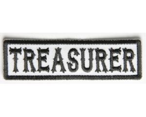Treasurer Patch Black On White