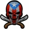 Machete Puerto Rican Skull Embroidered Iron on Patch