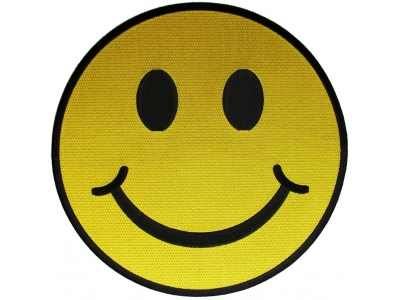 Smiley Patch 10 Inch Large Yellow