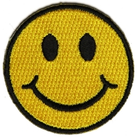 Smiley Patch 2 Inch Yellow
