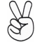 Peace Hand Sign in White Iron on Patch