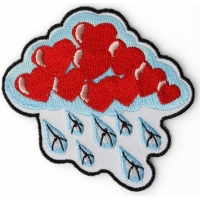 Raining Peace Heart Love Hippie Patch