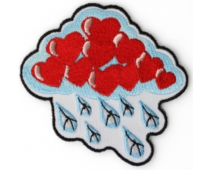 Raining Peace Heart Love Hippie Patch